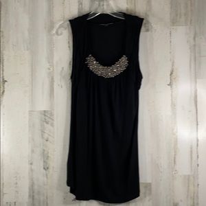 Cable & Gauge Sleeveless Black Top/Tank Beads Sm